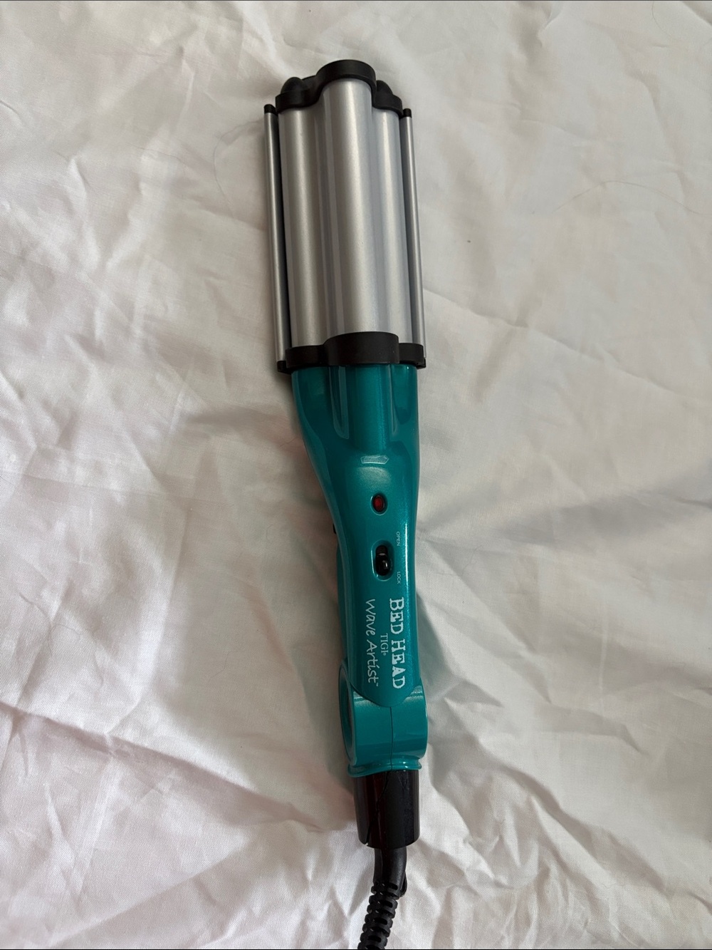 BedHead Triple Barrel Waver in Teal and Silver
